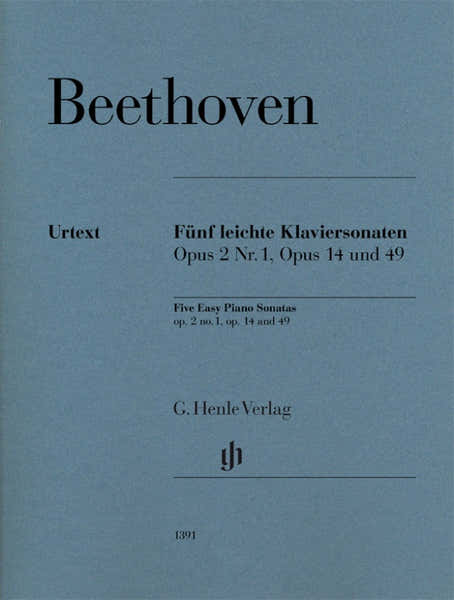 Henle Verlag Beethoven L.V. - Five Easy Piano Sonatas Op.2/1 Op.14 & 49