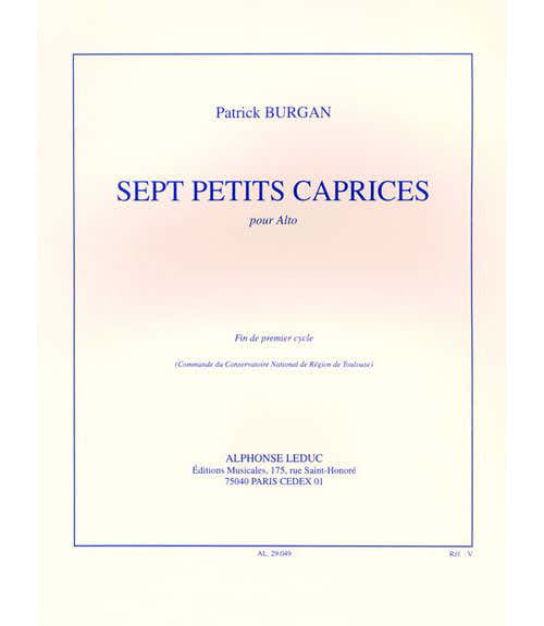 Burgan P. - Sept Petits Caprices - Alto Solo