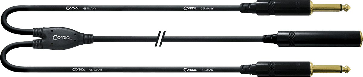 Y-Kabel Verlängerung Mono-Klinkenbuchsen/2 Mono-Klinkenstecker 30 CM