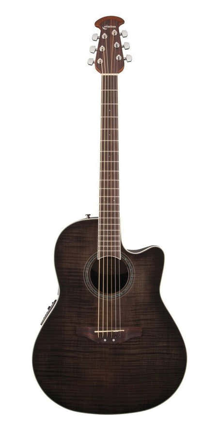 E-Akustikgitarre Celebrity Traditional Plus Mid Cutaway Transparent Blackburst Flame