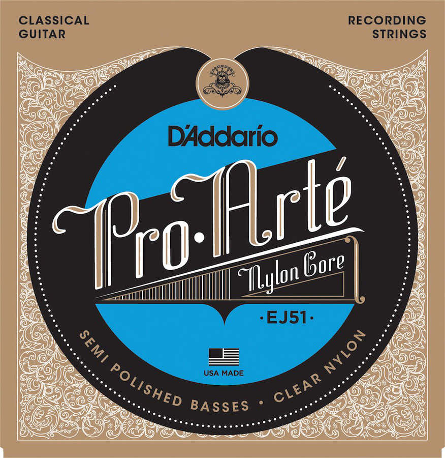 EJ51 PRO-ARTE CLASSICAL GUITAR STRINGS WITH POLISHED BASSES HARD TENSION