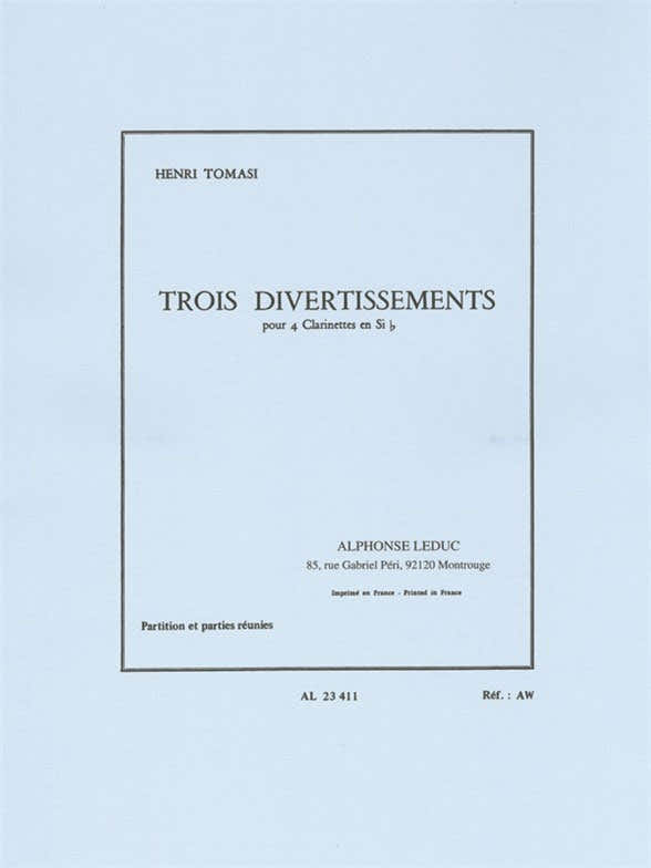 Three Divertissements For Four Clarinets