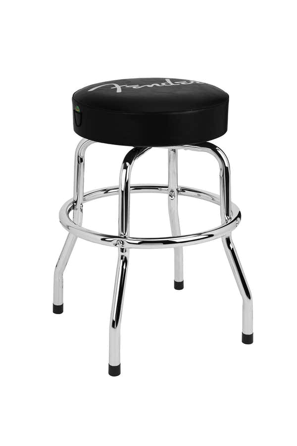 Spaghetti Logo Pick Pouch Barstool Black-Chrome 24"