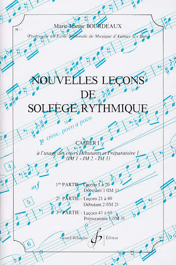 Bourdeaux MARIE-jeanne - Nouvelles Lecons De Solfege Rythmique Vol.1
