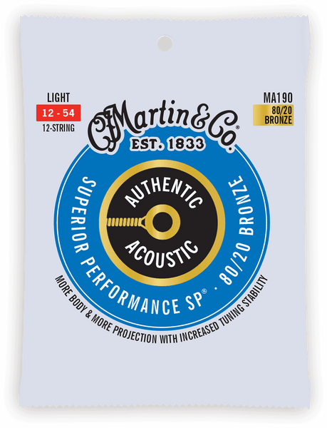 C.F. Martin & Co MA190 AUTHENTIC SP LIGHT 80/20 BRONZE -LIGHT 12-16-25-32-42-54 12 STRINGS