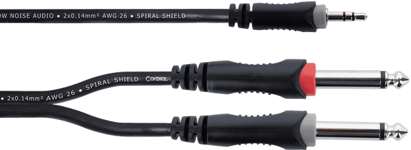Kabel Y Abzweigkabel Mini-Klinke Stereo / 2 Mono-Klinken 1 m