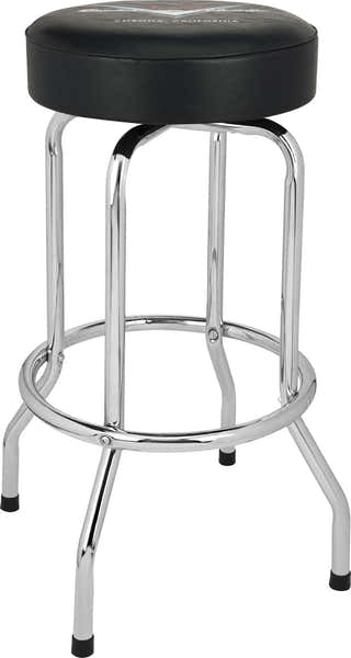 Barhocker mit Chevron-Logo Schwarz-Chrom 30"