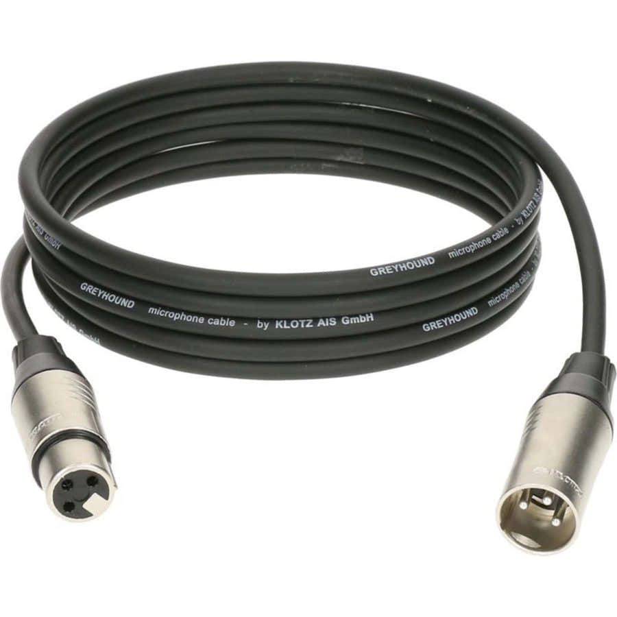 GREYHOUND MIC CABLE BLACK 0,5M XLR 3P. F/M KLOTZ XLR
