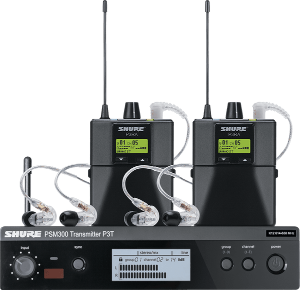 Shure P3TERA215TWP-K3E-TWINPACK PSM300 PRO BAND K3E