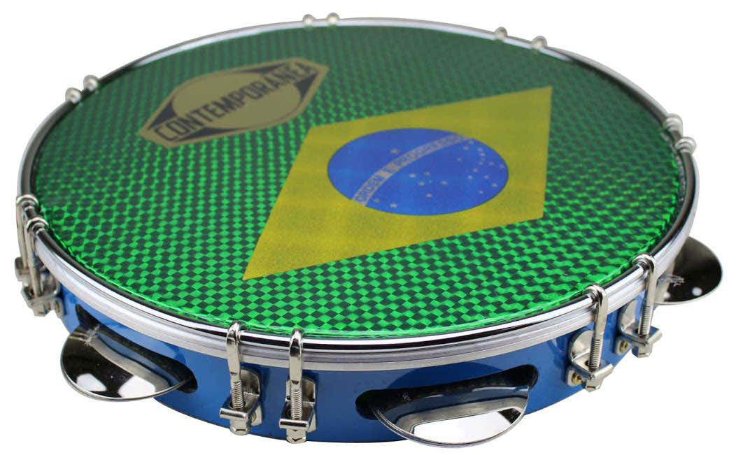 C-PL10-01BLUE Pandeiro 10" Blau Brasilienflagge