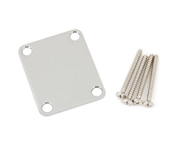4-BOLT VINTAGE-STYLE NECK PLATE "PLAIN" (NO SERIAL NUMBER OR LOGO) (CHROME)