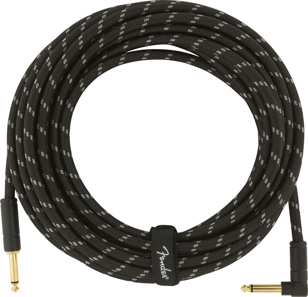 DELUXE INSTRUMENT CABLE STRAIGHT/ANGLE 25' BLACK TWEED