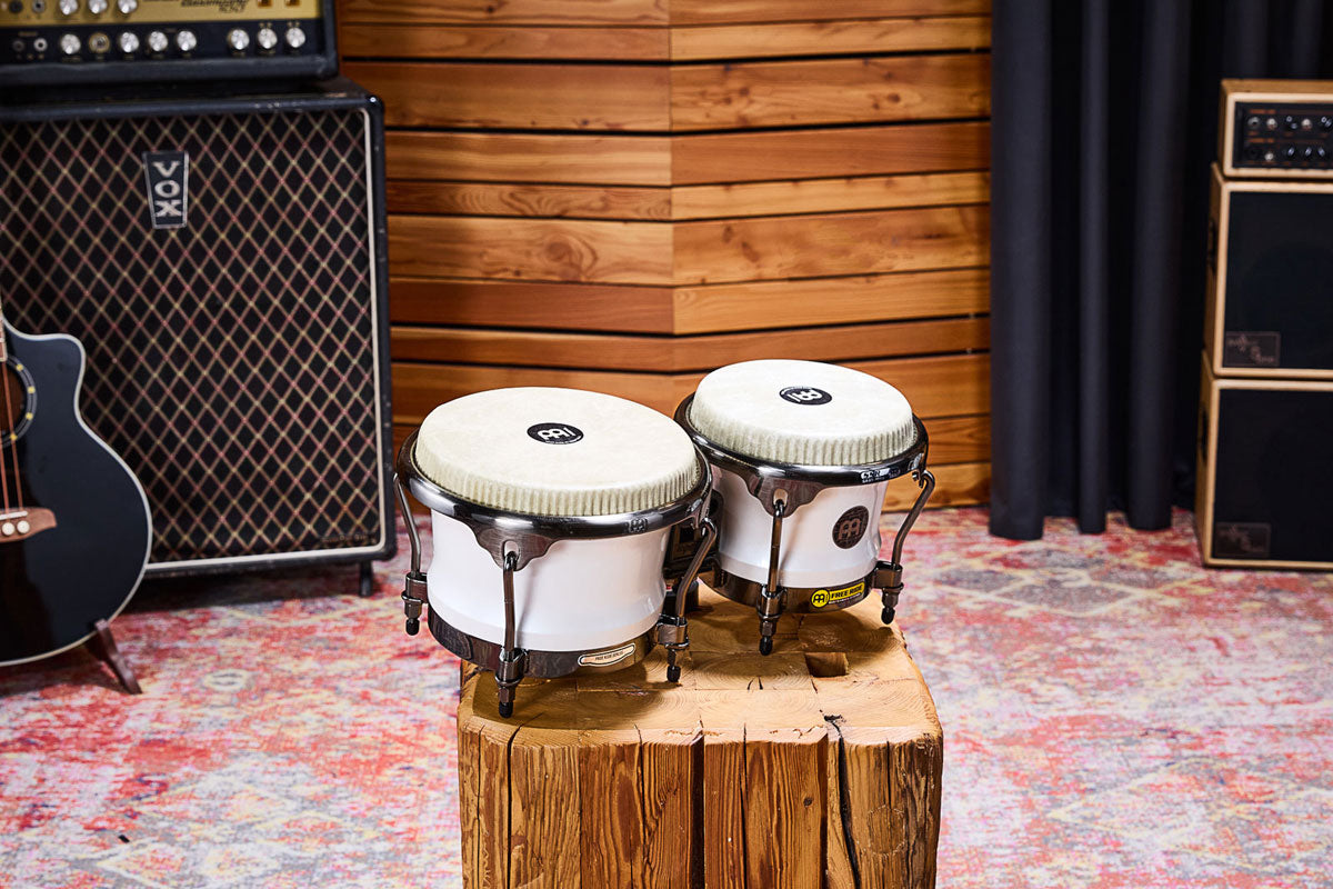 Artist Series Bongo Roberto Serrano REMO® Fiberskyn Heads - 7" & 8 1/2" Pearl White