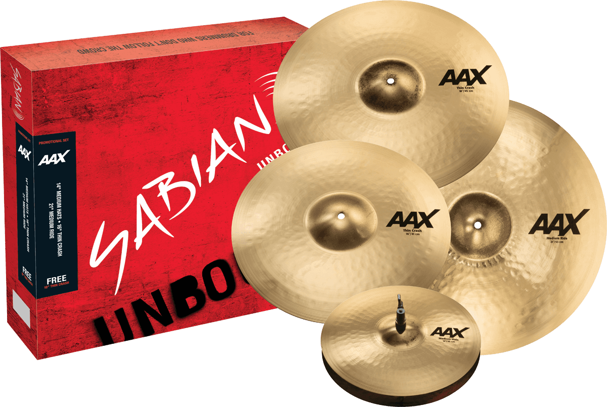 255XCPB Paket AAX Werbe-Set 14/16/21 + 18" +9 Tage Probe DRUMEO