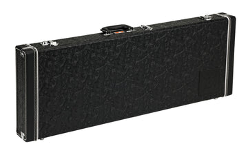 Waylon Jennings Strat-Tele Etui aus schwarzem geprägtem Leder