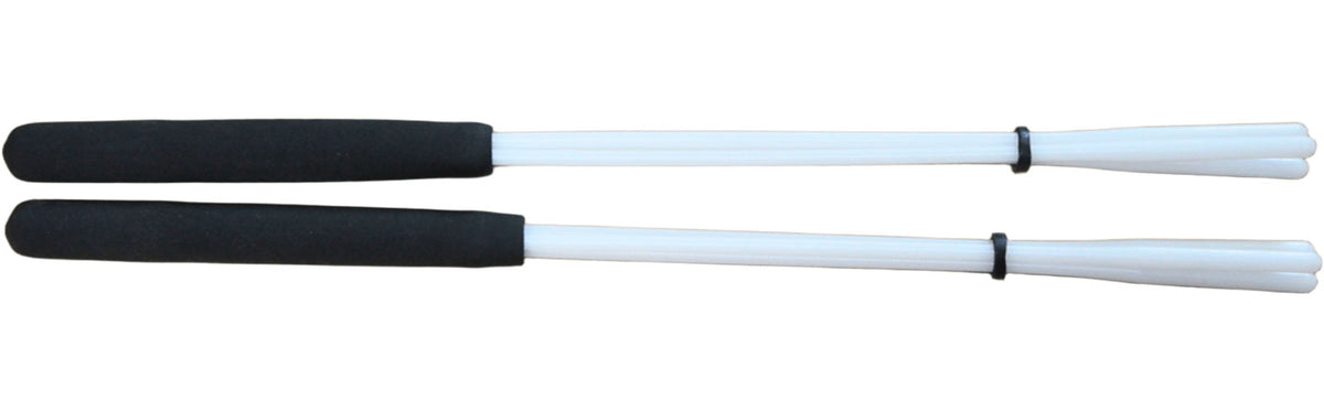 C-BT09 Tamborim-Schlagstock mit 3 ausgestellten Strängen, weiß, 36 cm - hart