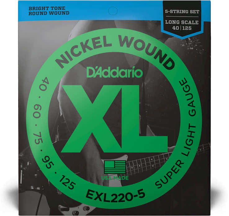 EXL220-5 Nickel umsponnen lange Mensur superleicht 5C 40-125