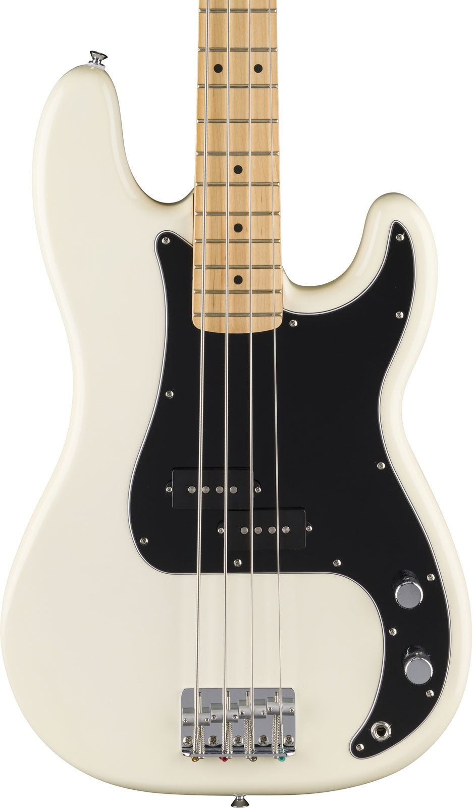 Standard Precision Bass MN schwarzes Schlagbrett Olympic White