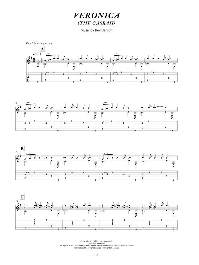The Bert Jansch Songbook Vol.2 Guitare