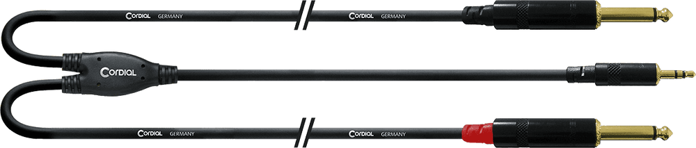 Cordial Y-Kabel Splitter Stereo-Mini-Klinke/2 Lange Mono-Klinken 3 M