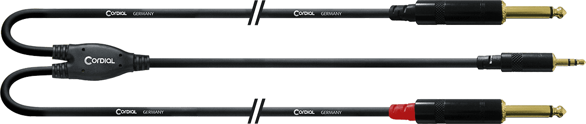 Y-Kabel Splitter Stereo-Mini-Klinke/2 Lange Mono-Klinken 3 M