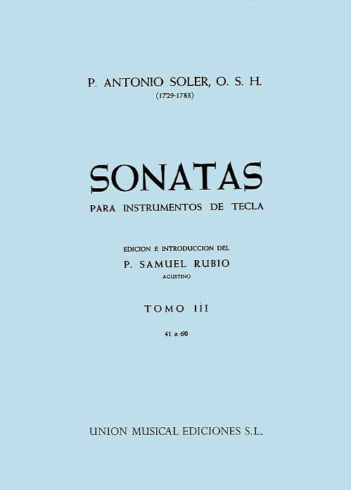 UME (Union Musical Ediciones) ANTONIO SOLER - SONATA VOLUME THREE - 3 - HARPSICHORD