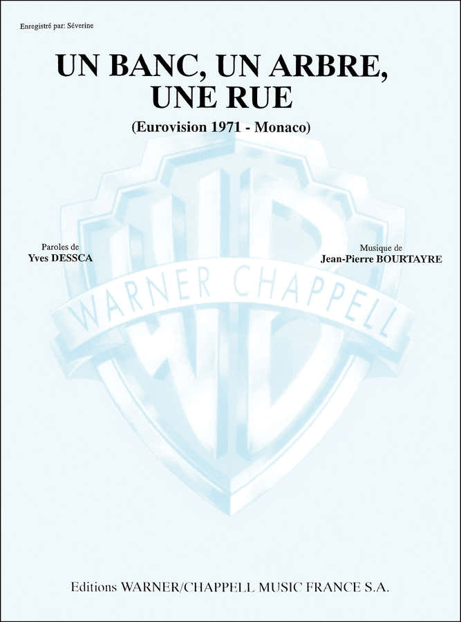 PARTITION VARIETE - SEVERINE - UN BANC UN ARBRE UNE RUE - PIANO CHANT