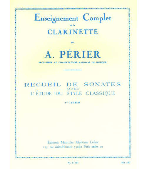 PERIER A. - PERIER - RECUEIL DE SONATES VOL.1