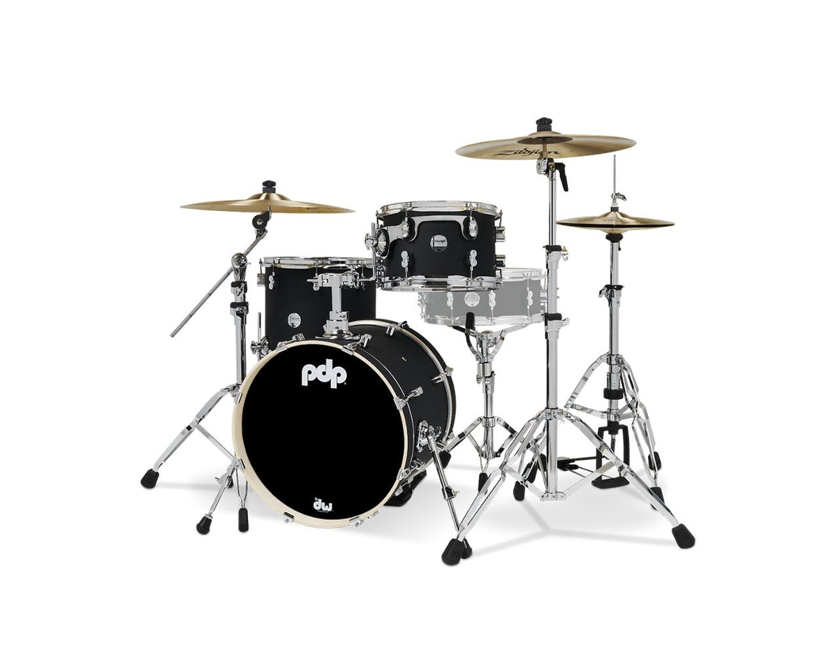 SHELL SET CONCEPT MAPLE FINISH PLY BOP KIT 18" SATIN BLACK PDCM18BPBK
