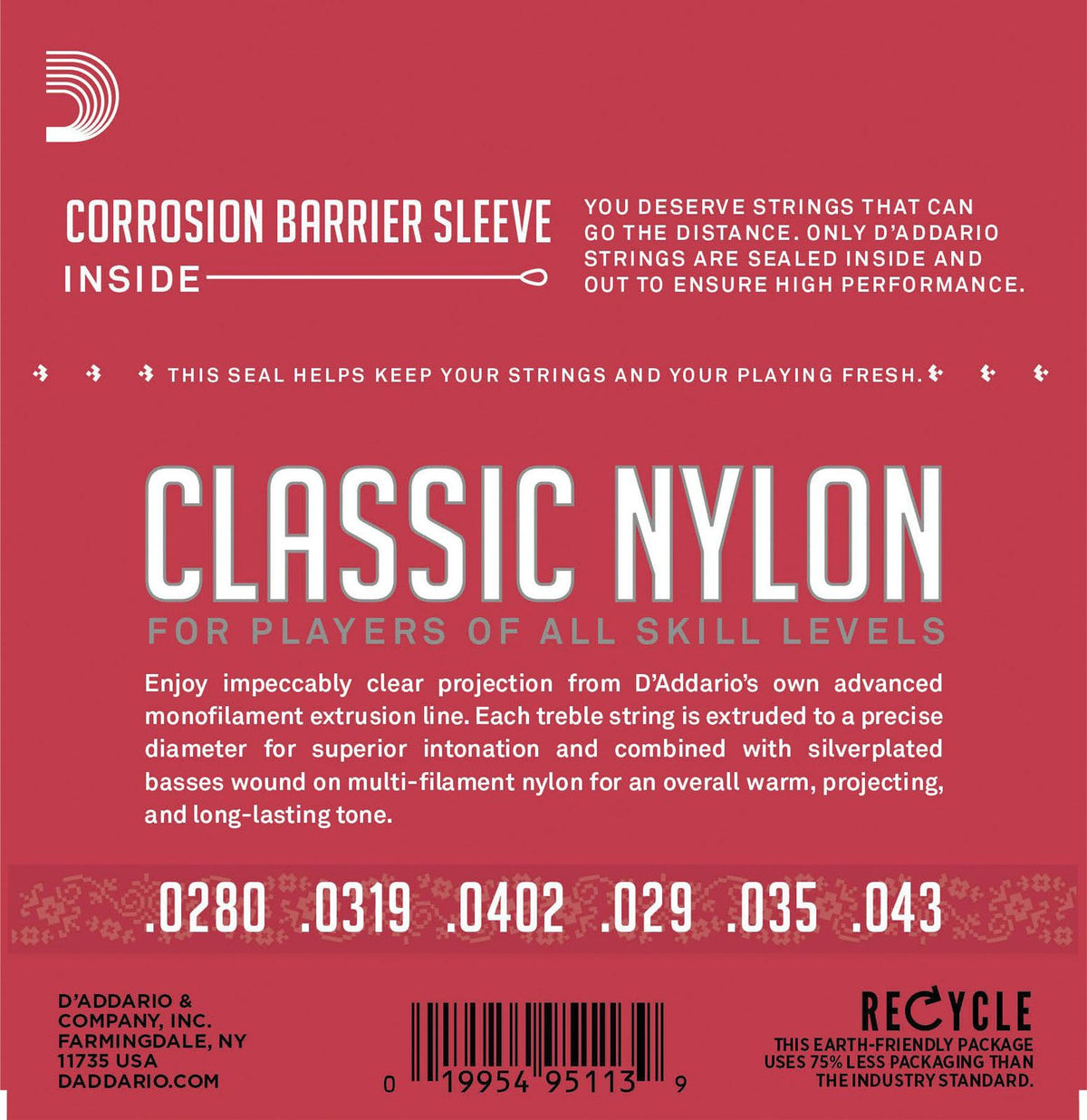 EJ27N STUDENT NYLON CLASSICAL GUITAR STRINGS NORMAL TENSION