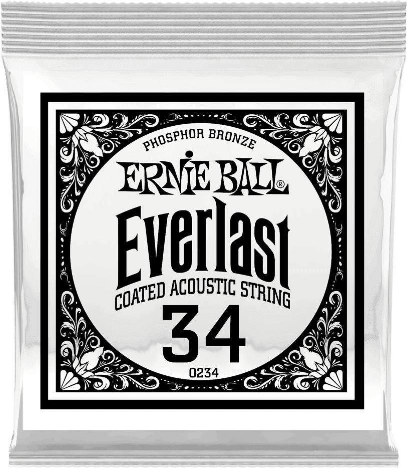 .034 EVERLAST COATED PHOSPHOR BRONZE ACOUSTIC GUITAR STRINGS