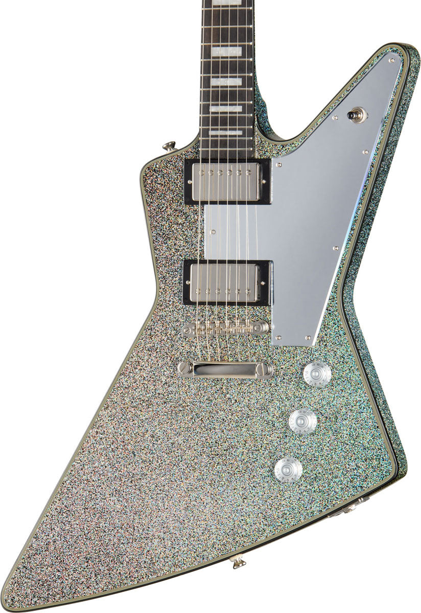 Explorer Custom Signatur Lzzy Hale Schwarzer Diamant Holografischer Glitzer IBG
