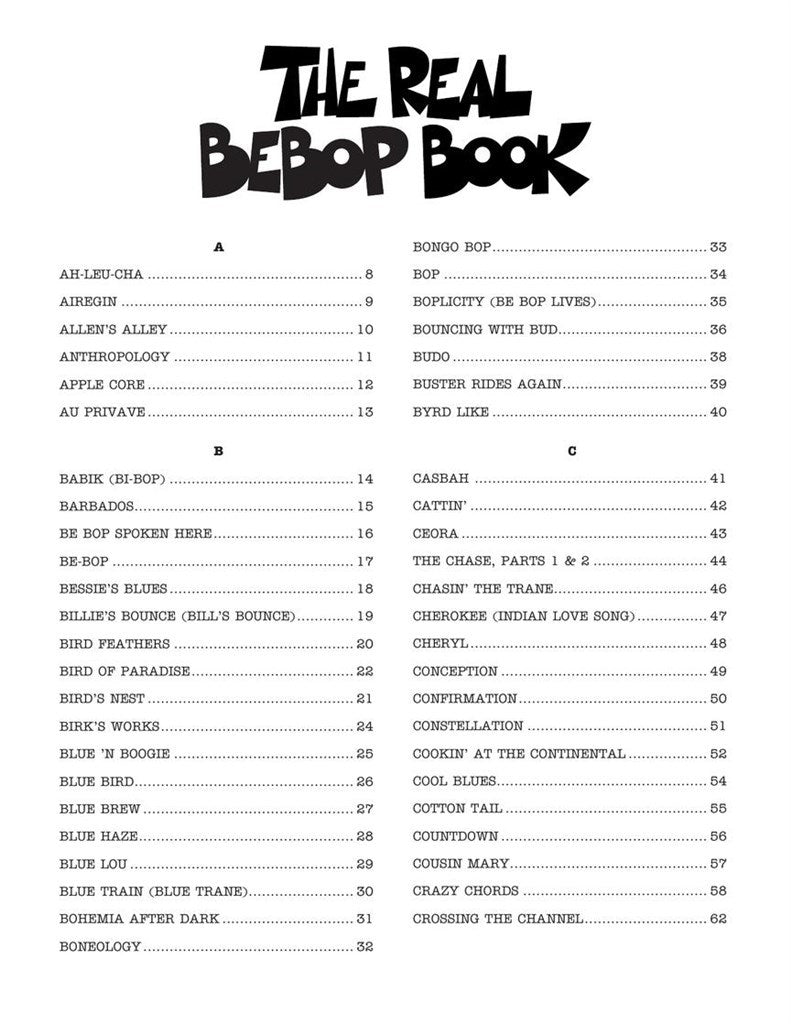 The Real Bebop Book - Eb Instruments