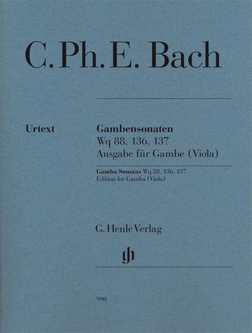BACH C.P.E. - GAMBENSONATEN WQ 88 136 137