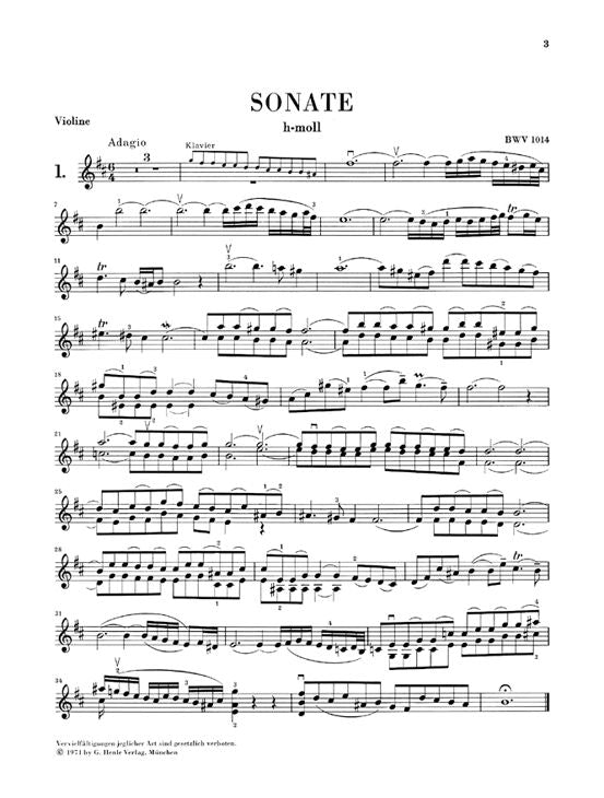 Bach J.S. - 6 Sonatas For Violin And Piano (harpsichord) BWV 1014 - 1019