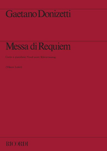 DONIZETTI G. - MESSA DI REQUIEM - CHANT ET PIANO