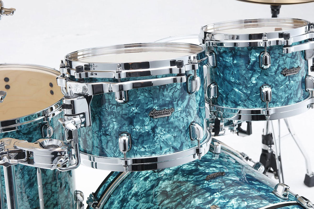 STARCLASSIC MAPLE STAGE 22 DRUM KIT CHROME SHELL HARDWARE TURQUOISE PEARL