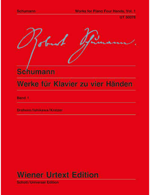 SCHUMANN - WERKE FÜR KLAVIER ZU VIER HÄNDEN - KLAVIER (4 HETS)
