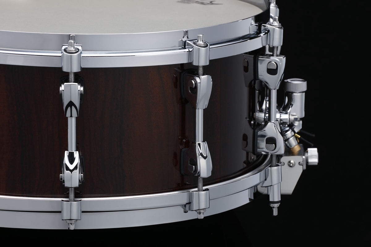 STARPHONIC BUBINGA BRAVURA 14X6 CONCERT SNARE DRUM W/MULTI SNARE FRAME GLOSS NATURAL CORDIA