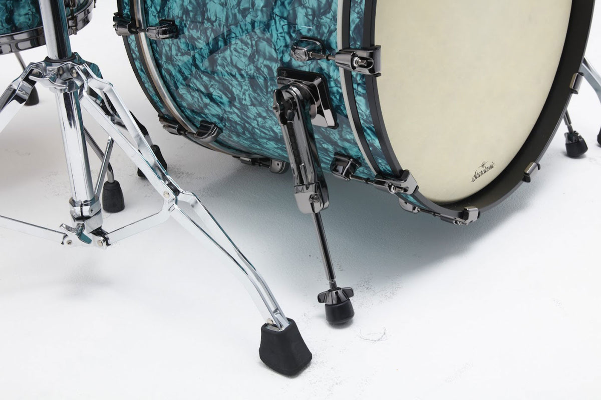 STARCLASSIC MAPLE STAGE 22 DRUM KIT BLACK NICKEL SHELL HARDWARE TURQUOISE PEARL