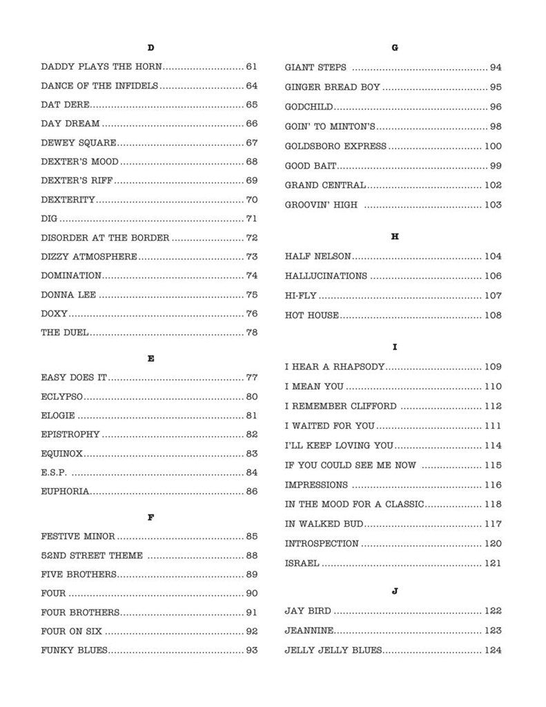 The Real Bebop Book - Eb Instruments