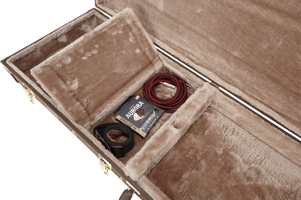 Elektrischer Vintage Braun-Holzkoffer Deluxe - GW