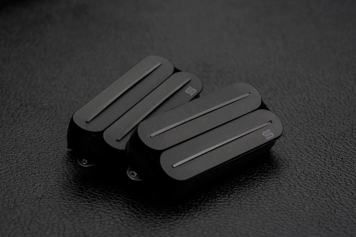 Humbucker 7-saitig Black Jupiter Rails, Signatur von Wes Hauch, Satz, schwarz