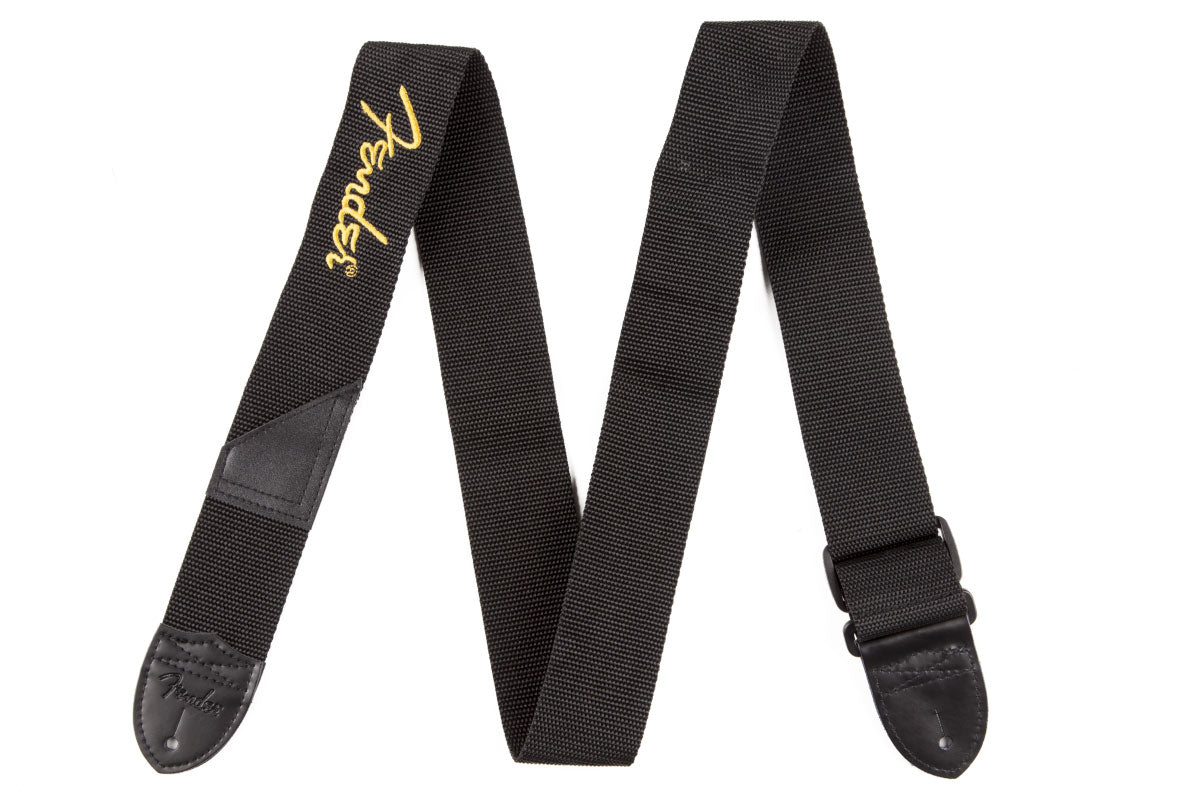 2" Schwarzer Poly-Gurt mit gelbem Logo