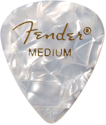 Premium Zelluloid 351-Form Plektren Medium White Moto 12er-Pack