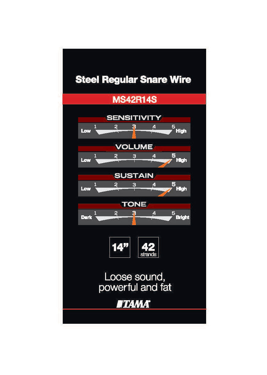 MS42R14S REGULAR STEEL SNARE WIRE 42 STRANDS 14"