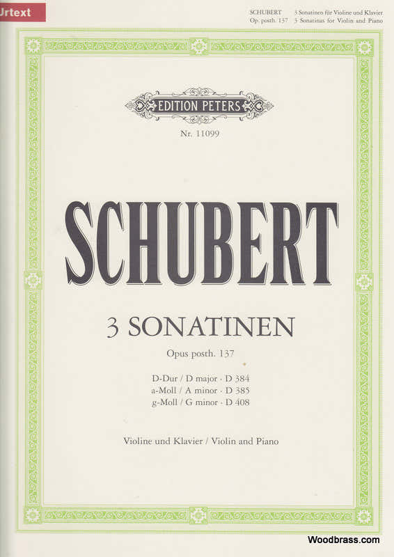 Schubert Franz - 3 Sonatinas - Violin And Piano