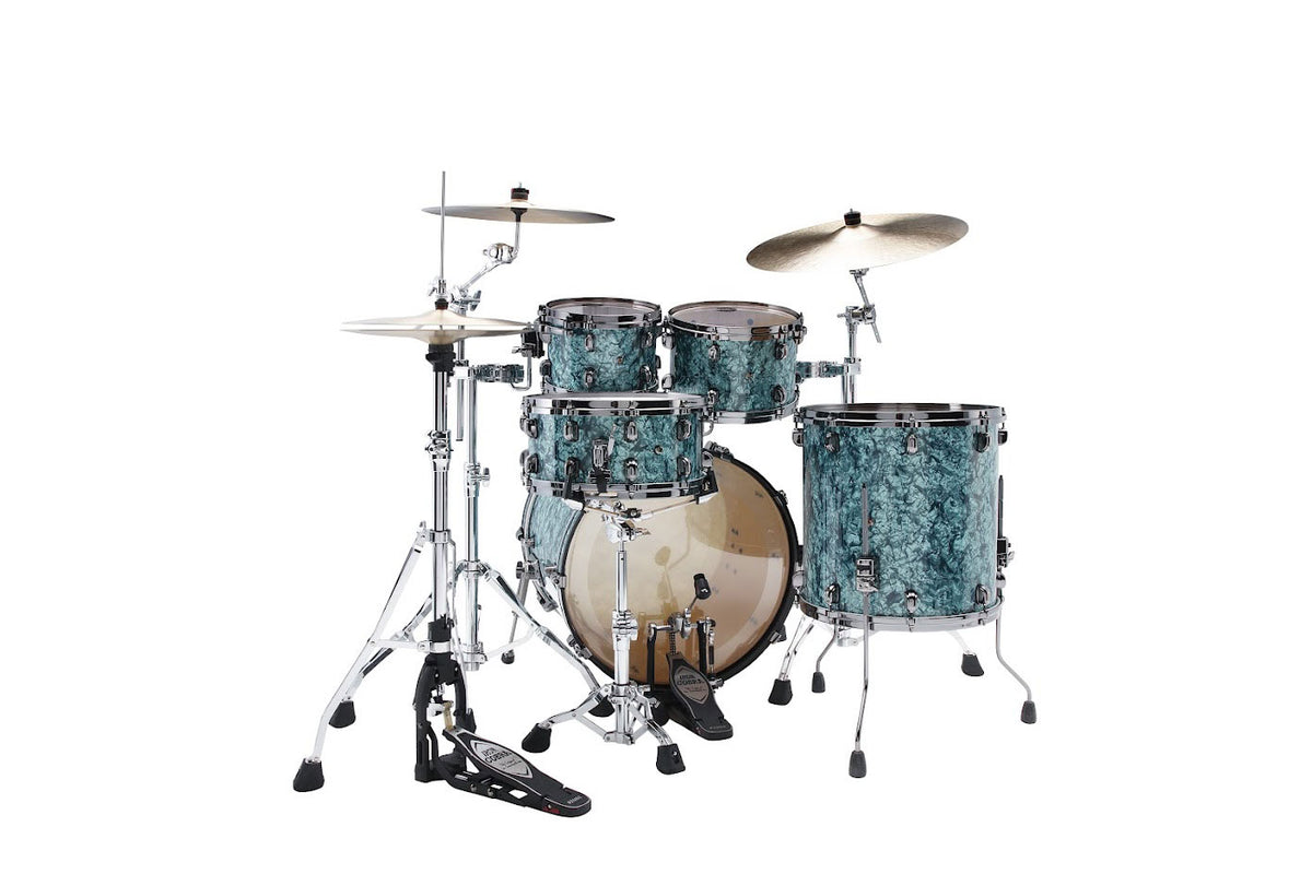 STARCLASSIC MAPLE STAGE 22 DRUM KIT BLACK NICKEL SHELL HARDWARE TURQUOISE PEARL