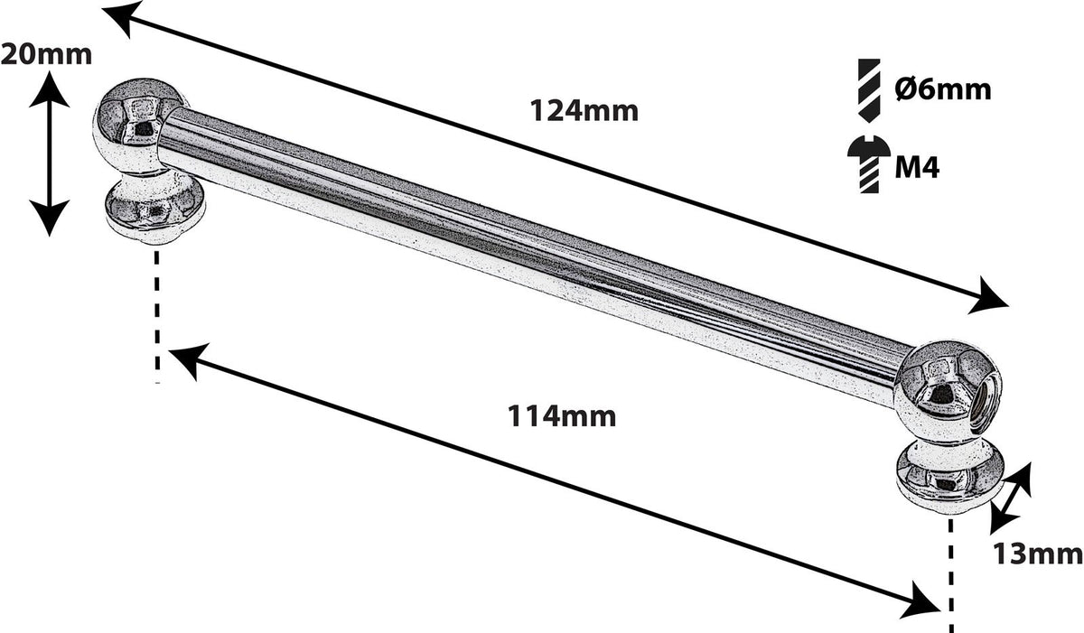TL12D114 TUBE LUG 114MM DOUBLE ENDED X1