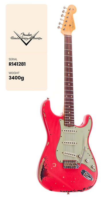 Stratocaster Michael Landau '63 FIESTA RED über 3-Farb-Sunburst Signature-Künstler 2025